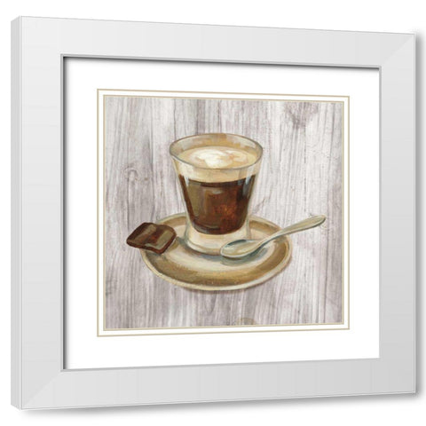 Coffee Time III on Wood White Modern Wood Framed Art Print with Double Matting by Vassileva, Silvia