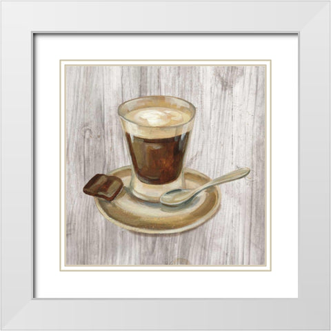 Coffee Time III on Wood White Modern Wood Framed Art Print with Double Matting by Vassileva, Silvia