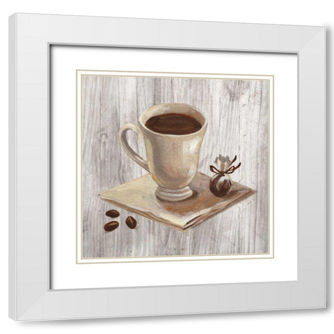 Coffee Time IV on Wood White Modern Wood Framed Art Print with Double Matting by Vassileva, Silvia