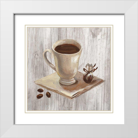 Coffee Time IV on Wood White Modern Wood Framed Art Print with Double Matting by Vassileva, Silvia