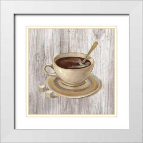 Coffee Time VI on Wood White Modern Wood Framed Art Print with Double Matting by Vassileva, Silvia