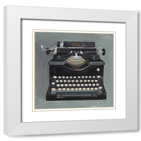 Classic Typewriter White Modern Wood Framed Art Print with Double Matting by Tillmon, Avery