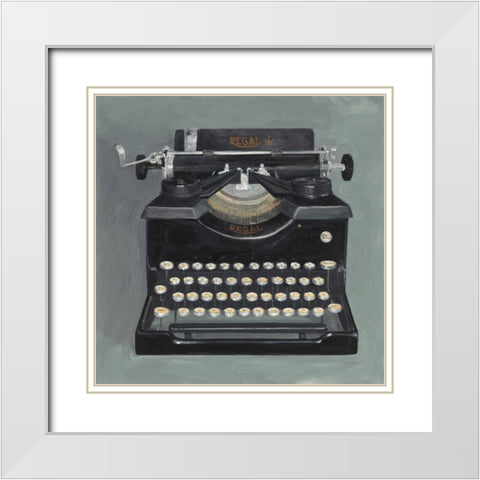 Classic Typewriter White Modern Wood Framed Art Print with Double Matting by Tillmon, Avery