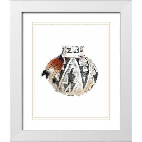 Indian Pottery White Modern Wood Framed Art Print with Double Matting by Tillmon, Avery