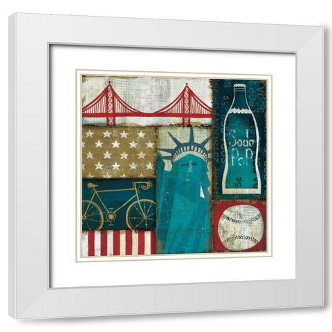 American Pop I White Modern Wood Framed Art Print with Double Matting by Mullan, Michael
