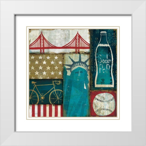 American Pop I White Modern Wood Framed Art Print with Double Matting by Mullan, Michael