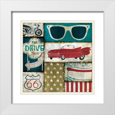 American Pop II White Modern Wood Framed Art Print with Double Matting by Mullan, Michael