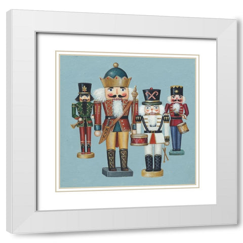 King Nutcrackers White Modern Wood Framed Art Print with Double Matting by Brown, David Carter