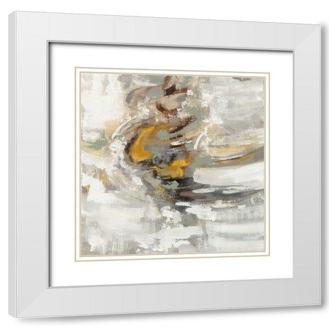 Amber Ring White Modern Wood Framed Art Print with Double Matting by Vassileva, Silvia