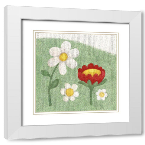 Americana Garden I White Modern Wood Framed Art Print with Double Matting by Grove, Beth