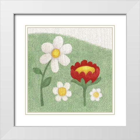 Americana Garden I White Modern Wood Framed Art Print with Double Matting by Grove, Beth