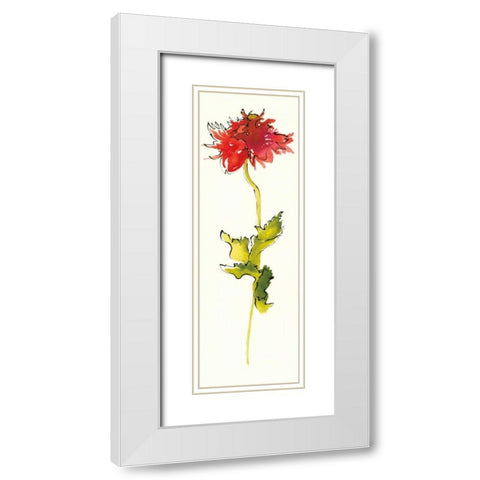 Peony Form Poppies III White Modern Wood Framed Art Print with Double Matting by Novak, Shirley