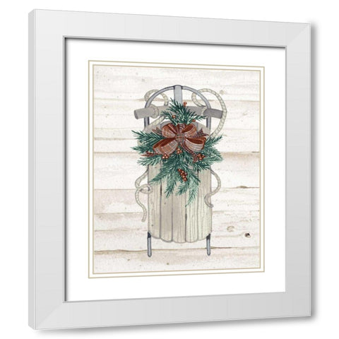 Holiday Sports on Wood II Luxe White Modern Wood Framed Art Print with Double Matting by McKenna, Kathleen Parr