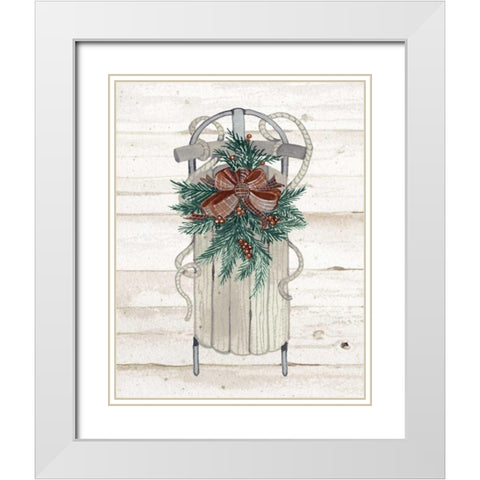 Holiday Sports on Wood II Luxe White Modern Wood Framed Art Print with Double Matting by McKenna, Kathleen Parr