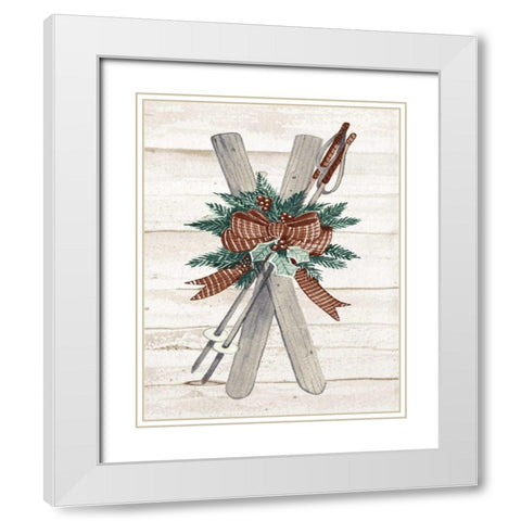 Holiday Sports on Wood IV Luxe White Modern Wood Framed Art Print with Double Matting by McKenna, Kathleen Parr
