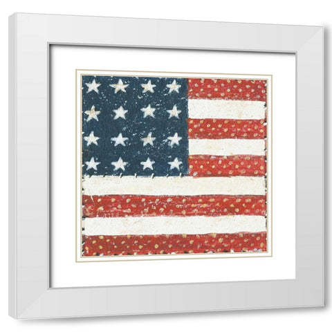 Americana Quilt IV White Modern Wood Framed Art Print with Double Matting by Brown, David Carter