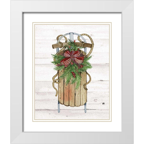 Holiday Sports II on White Wood White Modern Wood Framed Art Print with Double Matting by McKenna, Kathleen Parr