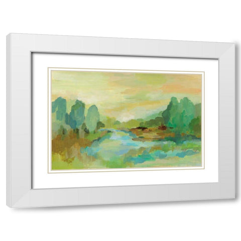 Jade Forest White Modern Wood Framed Art Print with Double Matting by Vassileva, Silvia