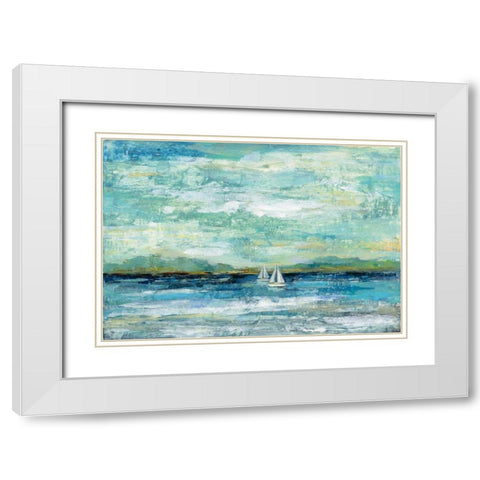 Calm Lake White Modern Wood Framed Art Print with Double Matting by Vassileva, Silvia