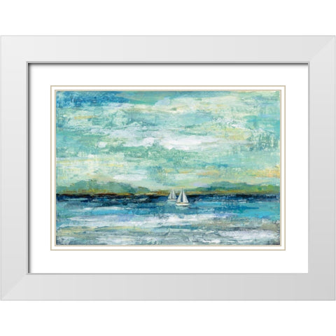 Calm Lake White Modern Wood Framed Art Print with Double Matting by Vassileva, Silvia