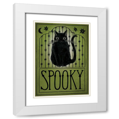 Vintage Halloween Spooky White Modern Wood Framed Art Print with Double Matting by Miller, Sara Zieve