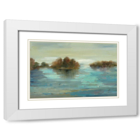 Serenity on the River White Modern Wood Framed Art Print with Double Matting by Vassileva, Silvia