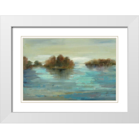 Serenity on the River White Modern Wood Framed Art Print with Double Matting by Vassileva, Silvia