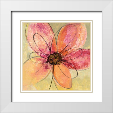 Neon Floral III White Modern Wood Framed Art Print with Double Matting by Vassileva, Silvia
