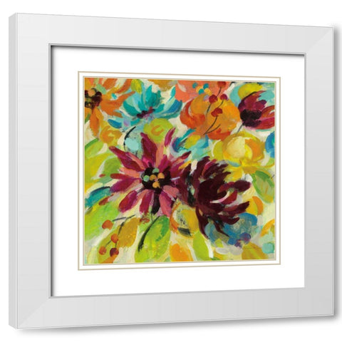 Autumn Joy III White Modern Wood Framed Art Print with Double Matting by Vassileva, Silvia