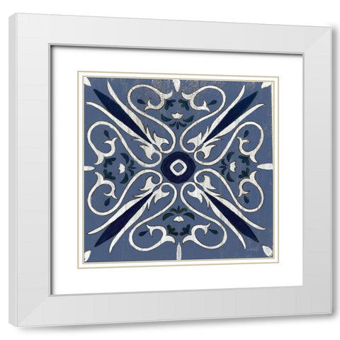 Oxford I Indigo and Cream White Modern Wood Framed Art Print with Double Matting by Vassileva, Silvia