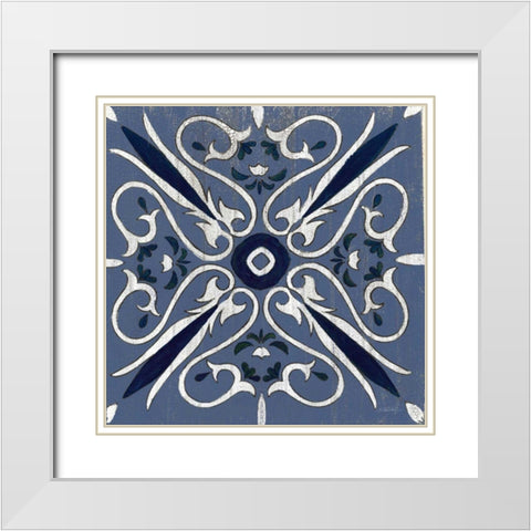 Oxford I Indigo and Cream White Modern Wood Framed Art Print with Double Matting by Vassileva, Silvia