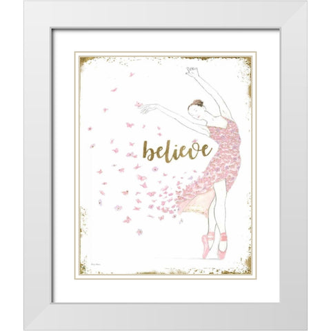 Dream Dancer I White Modern Wood Framed Art Print with Double Matting by Adams, Emily