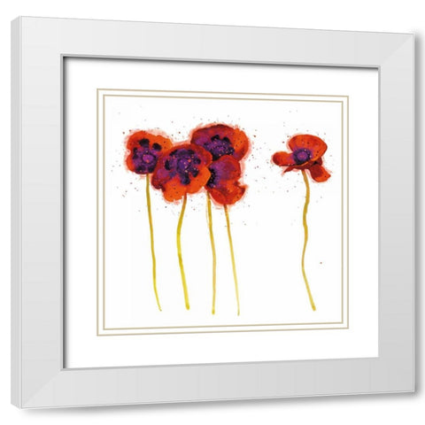 Splash Garden II on White White Modern Wood Framed Art Print with Double Matting by Novak, Shirley