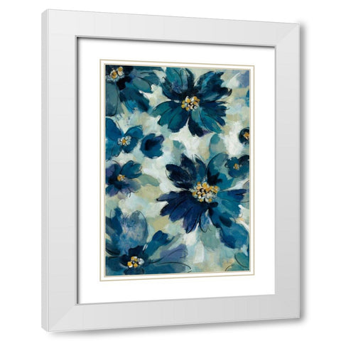 Inky Floral I White Modern Wood Framed Art Print with Double Matting by Vassileva, Silvia