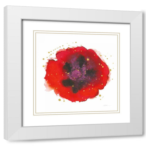 Splash IV with Gold White Modern Wood Framed Art Print with Double Matting by Novak, Shirley