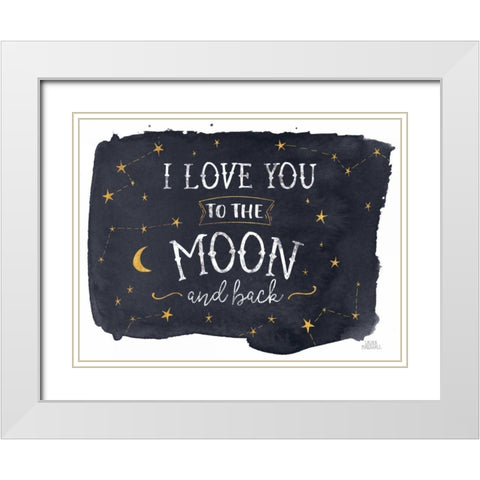 Celestial Love I White Modern Wood Framed Art Print with Double Matting by Marshall, Laura