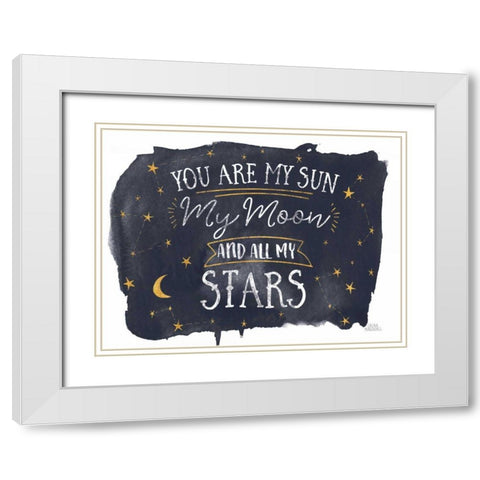 Celestial Love IV White Modern Wood Framed Art Print with Double Matting by Marshall, Laura