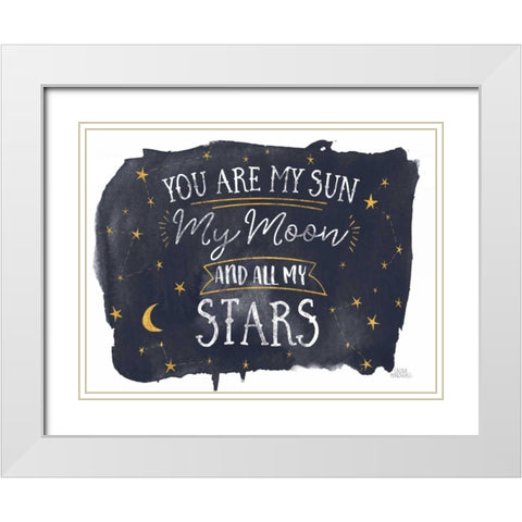 Celestial Love IV White Modern Wood Framed Art Print with Double Matting by Marshall, Laura
