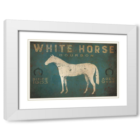 White Horse No Kentucky White Modern Wood Framed Art Print with Double Matting by Fowler, Ryan