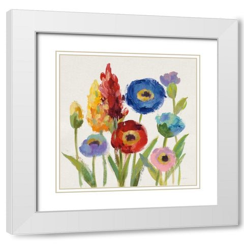 Wild Garden I White Modern Wood Framed Art Print with Double Matting by Vassileva, Silvia