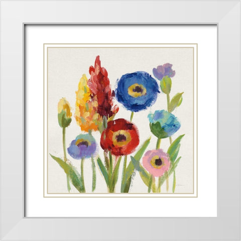 Wild Garden I White Modern Wood Framed Art Print with Double Matting by Vassileva, Silvia