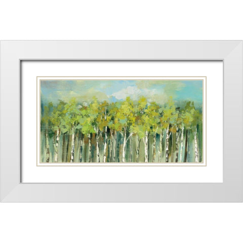 April Tree Trops White Modern Wood Framed Art Print with Double Matting by Vassileva, Silvia