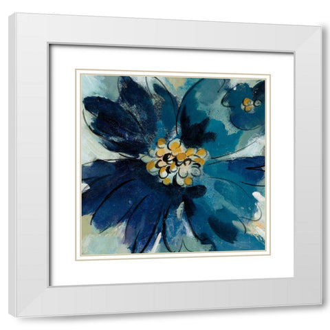 Inky Floral III White Modern Wood Framed Art Print with Double Matting by Vassileva, Silvia