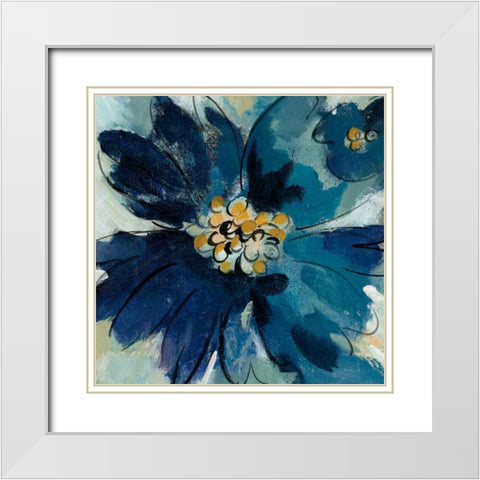 Inky Floral III White Modern Wood Framed Art Print with Double Matting by Vassileva, Silvia