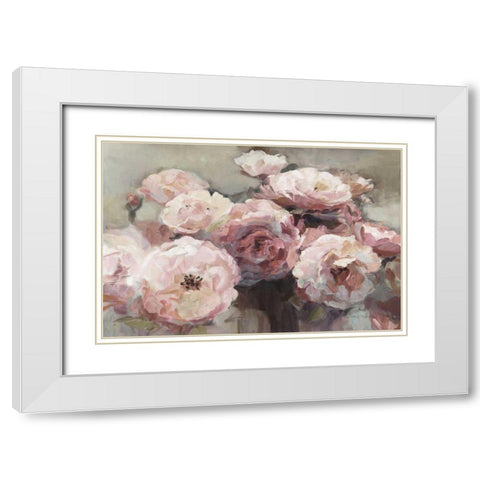 Wild Roses Neutral White Modern Wood Framed Art Print with Double Matting by Hageman, Marilyn