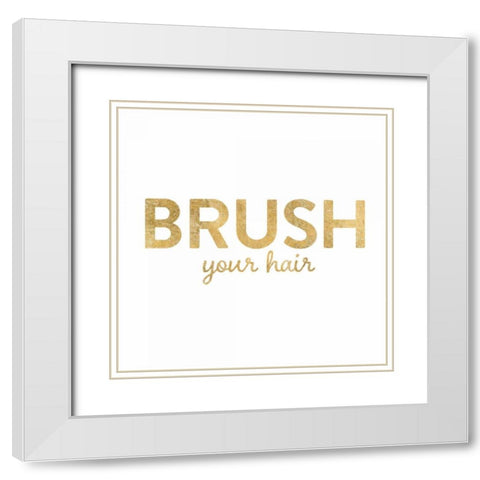 Bathroom Etiquette I White Modern Wood Framed Art Print with Double Matting by Wild Apple Portfolio