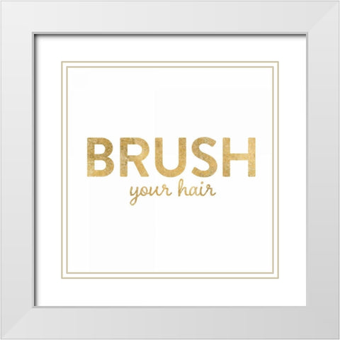 Bathroom Etiquette I White Modern Wood Framed Art Print with Double Matting by Wild Apple Portfolio