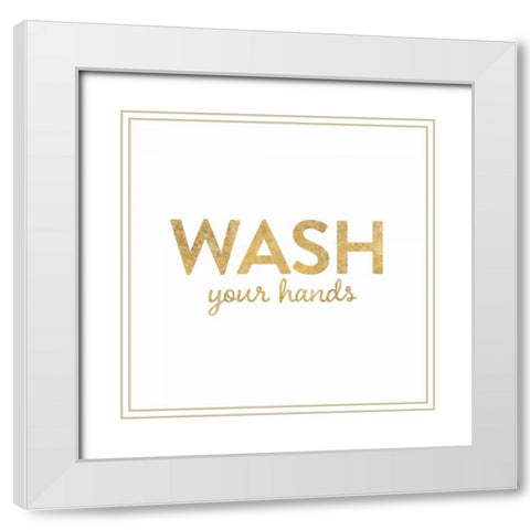 Bathroom Etiquette IV White Modern Wood Framed Art Print with Double Matting by Wild Apple Portfolio