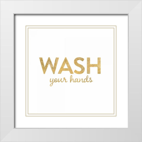 Bathroom Etiquette IV White Modern Wood Framed Art Print with Double Matting by Wild Apple Portfolio