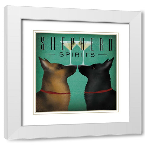 Double Shepherd Martini White Modern Wood Framed Art Print with Double Matting by Fowler, Ryan
